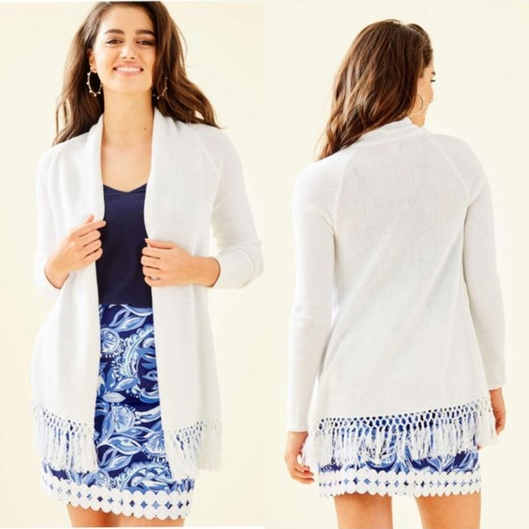 Lilly Pulitzer Sweaters - Lilly Pulitzer Tatum Long Fringe Hem Cardigan
